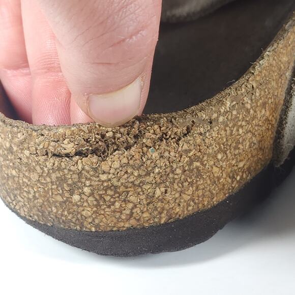 Birkenstock Men's Arizona EU43 US10 Taupe Suede 2 Strap Slide Sandals Shoes - Picture 13 of 16